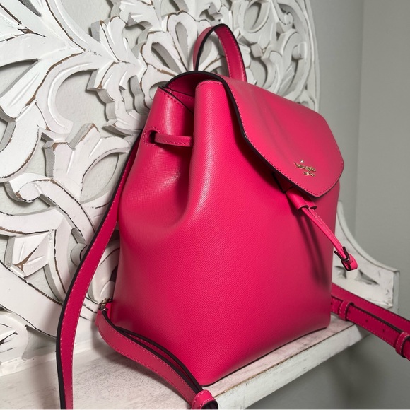 Kate Spade Medium Flap Backpack Bikini Pink Saffiano Leather main image 7